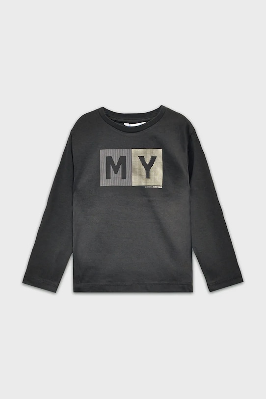 Mayoral longsleeve bawełniany 173.5C.Mini.9BYA czarny AW25