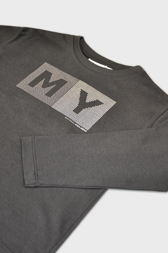 Mayoral longsleeve bawełniany czarny 173.5C.Mini.9BYA