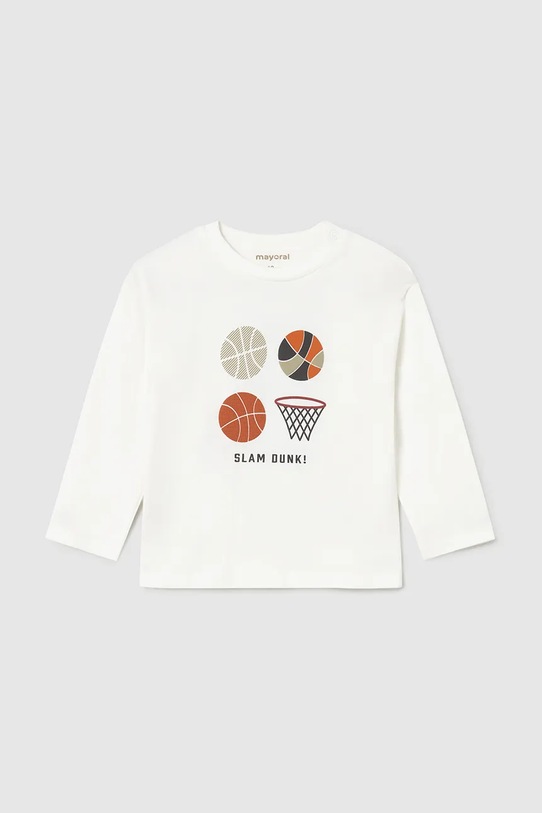 Mayoral top a maniche lunghe in cotone girocollo bianco 2060.3A.Baby.9BYA