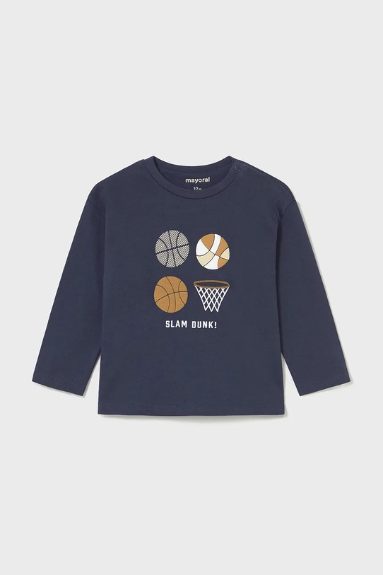 Mayoral longsleeve bawełniany okrągły granatowy 2060.3A.Baby.9BYA