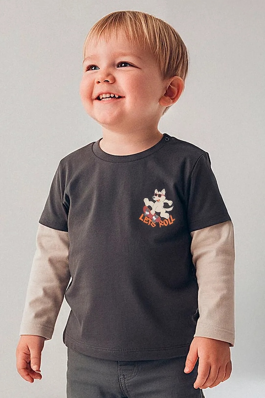 Mayoral longsleeve bebeluși bumbac negru 2062.3B.Baby.9BYA