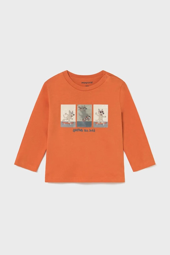 Mayoral longsleeve din bumbac pentru bebeluși bumbac portocaliu 2063.3B.Baby.9BYA