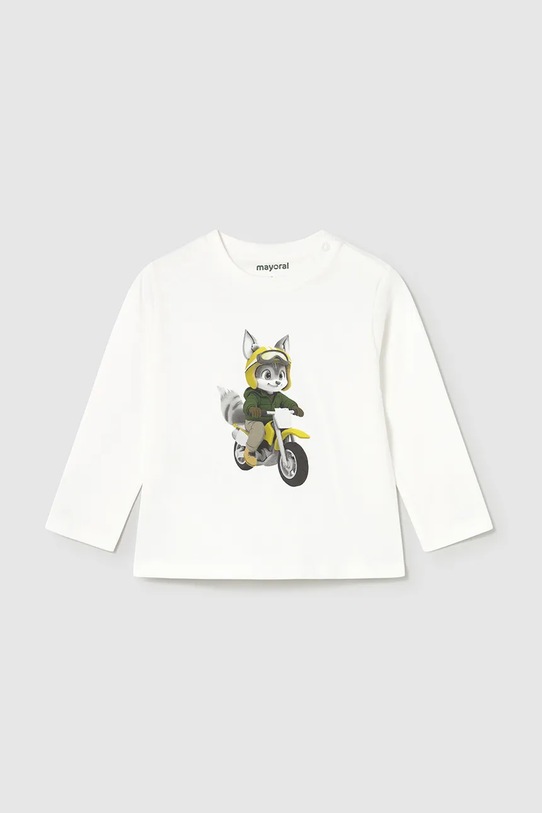 Mayoral longsleeve bawełniany 2065.3C.Baby.9BYA biały AW25