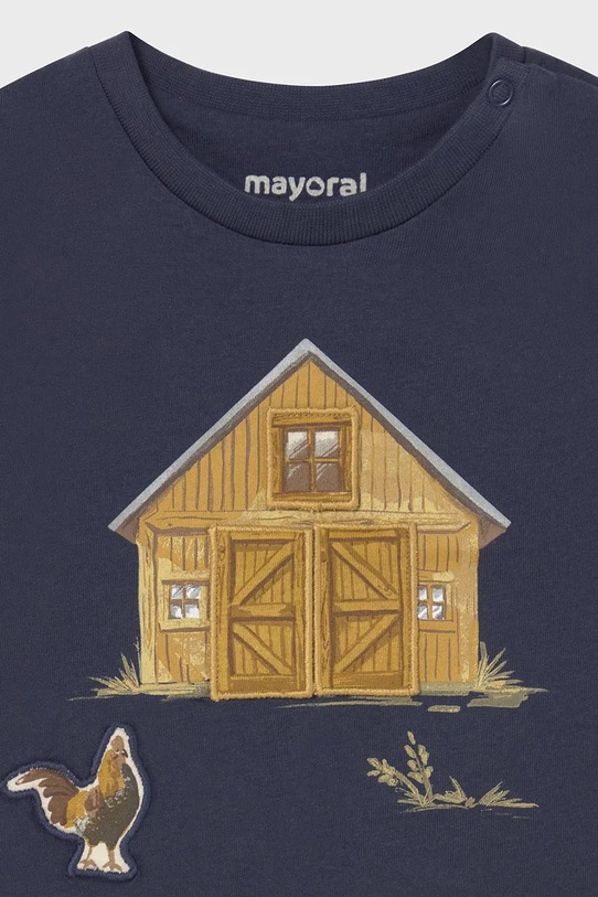 Мальчик Хлопковый детский лонгслив Mayoral 2067.3D.Baby.9BYA тёмно-синий