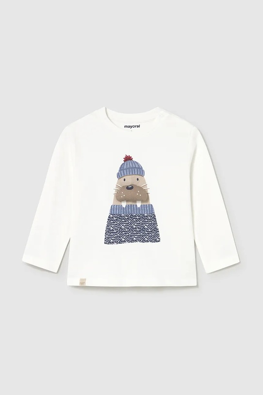 Mayoral longsleeve bawełniany dziecięcy 2070.3E.Baby.9BYA niebieski AW25