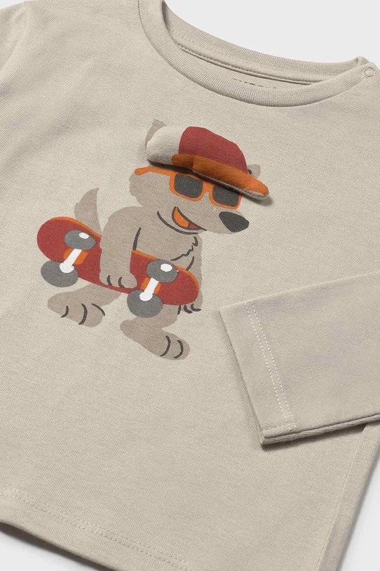 Băieți Mayoral longsleeve din bumbac pentru copii 2070.3E.Baby.9BYA maro