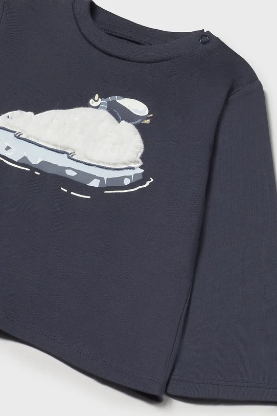 Băieți Mayoral longsleeve din bumbac pentru copii 2071.3E.Baby.9BYA bleumarin