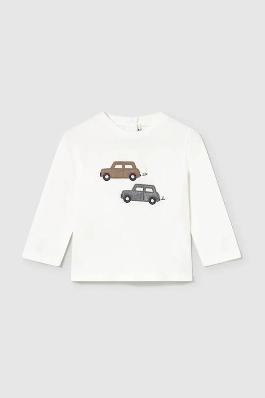 Mayoral longsleeve din bumbac pentru copii imprimeu alb 2072.3F.Baby.9BYA