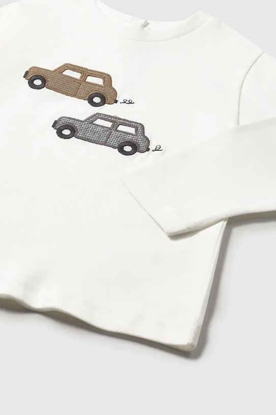 Băieți Mayoral longsleeve din bumbac pentru copii 2072.3F.Baby.9BYA alb