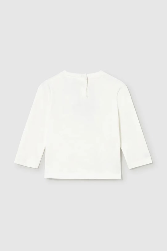 Mayoral longsleeve din bumbac pentru copii 2072.3F.Baby.9BYA alb AW25