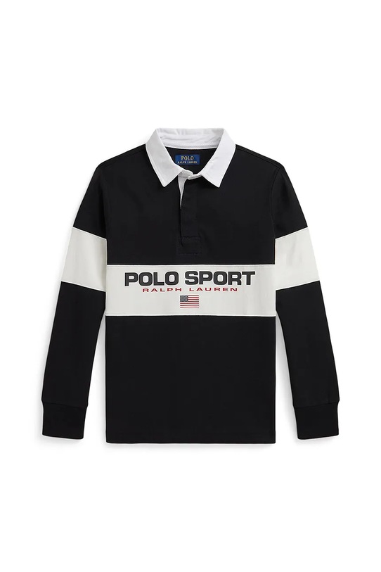 Polo Ralph Lauren longsleeve bawełniany dziecięcy nadruk czarny 323P01531002