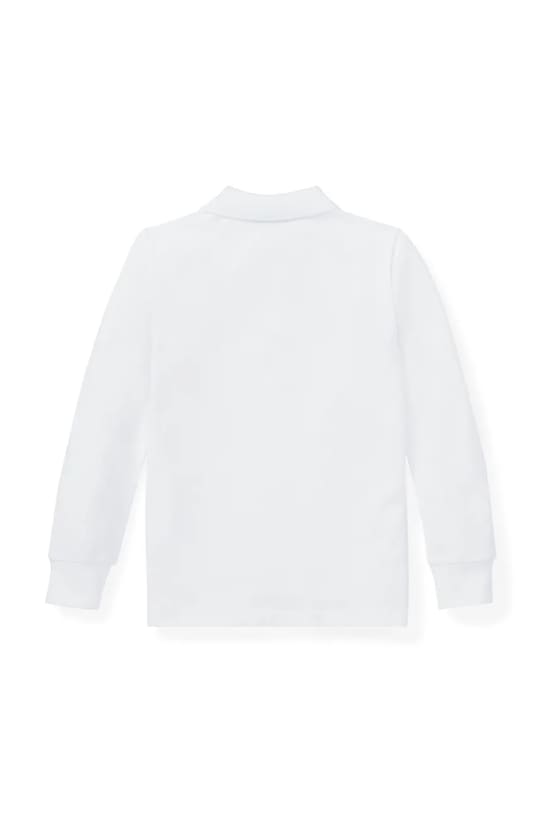Polo Ralph Lauren longsleeve din bumbac pentru copii 322703634013 alb AW25