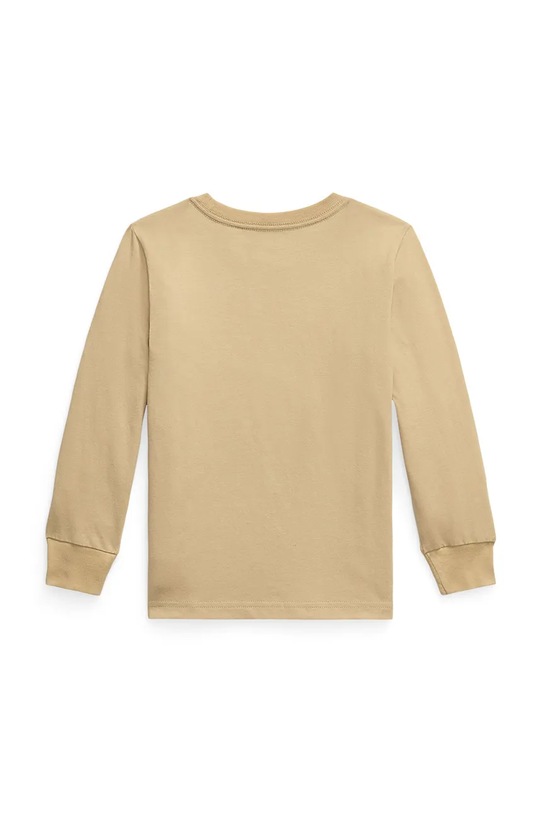 Βαμβακερή μπλούζα με μακριά μανίκια Polo Ralph Lauren 322854677097 μπεζ AW25