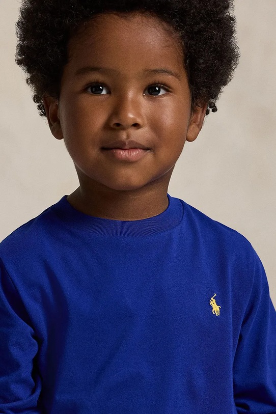 Dětské bavlněné tričko s dlouhým rukávem Polo Ralph Lauren 322854677098 modrá