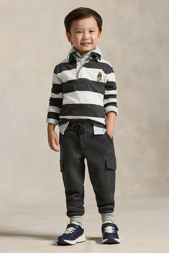 Παιδικό βαμβακερό μακρυμάνικο Polo Ralph Lauren λευκό 322980429001