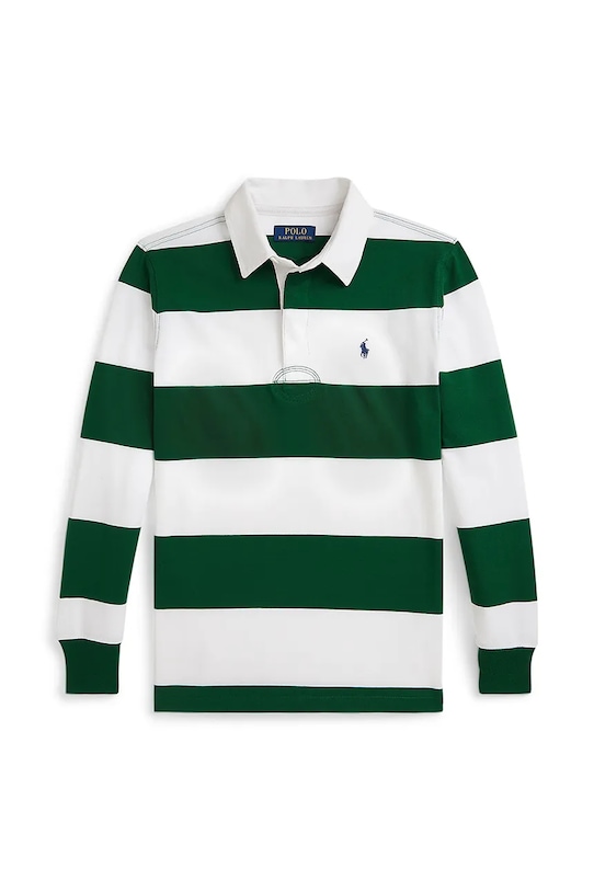 Polo Ralph Lauren longsleeve din bumbac pentru copii fixat alb 323882614008