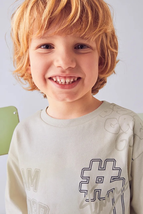 Mayoral longsleeve bawełniany 4074.5A.Mini.9BYA beżowy
