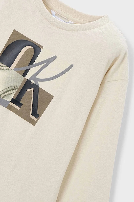 Băieți Mayoral longsleeve din bumbac 4076.5A.Mini.9BYA bej