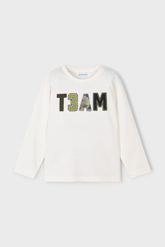 Mayoral longsleeve bawełniany 4077.5A.Mini.9BYA biały AW25