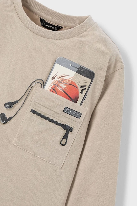 Mayoral longsleeve bawełniany beżowy 4078.5B.Mini.9BYA