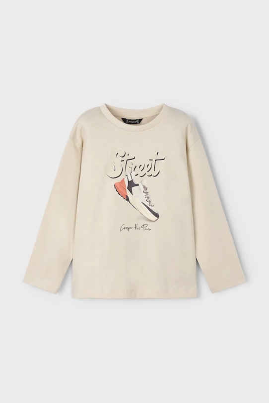 Mayoral longsleeve bawełniany 4079.5B.Mini.9BYA beżowy AW25