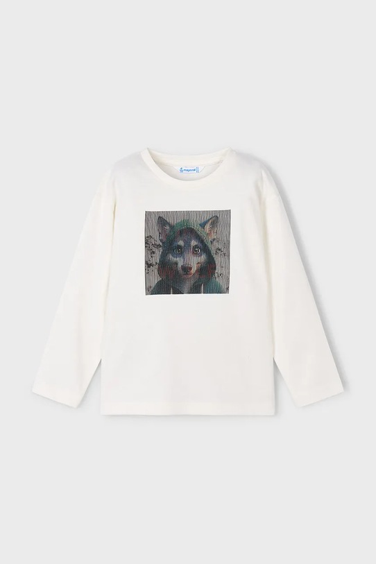 Mayoral longsleeve bawełniany 4081.5C.Mini.9BYA beżowy AW25