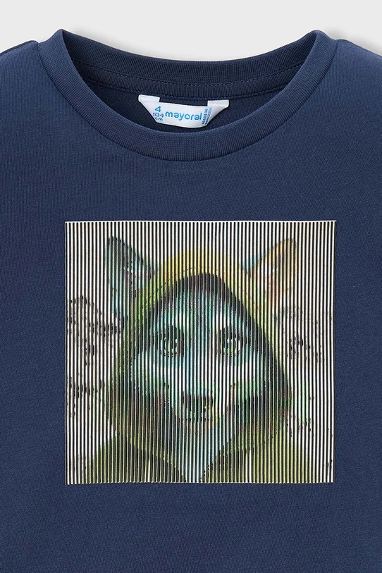 Băieți Mayoral longsleeve din bumbac 4081.5C.Mini.9BYA albastru