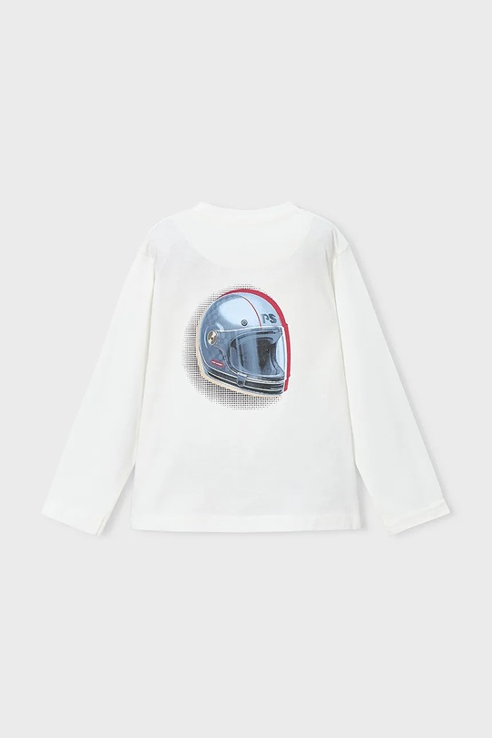 Mayoral longsleeve bawełniany dziecięcy 4084.5D.Mini.9BYA beżowy AW25