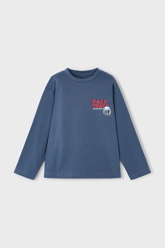 Mayoral longsleeve bawełniany dziecięcy 4084.5D.Mini.9BYA niebieski AW25