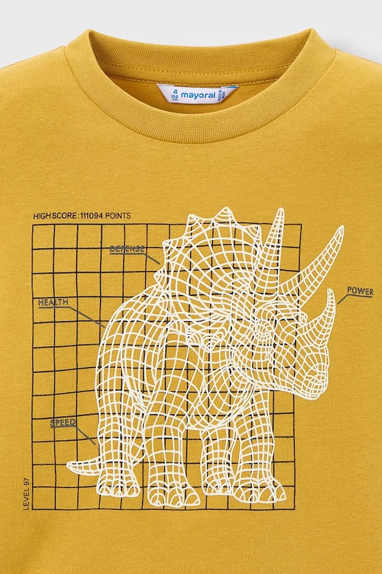 Băieți Mayoral longsleeve din bumbac pentru copii 4088.5E.Mini.9BYA galben