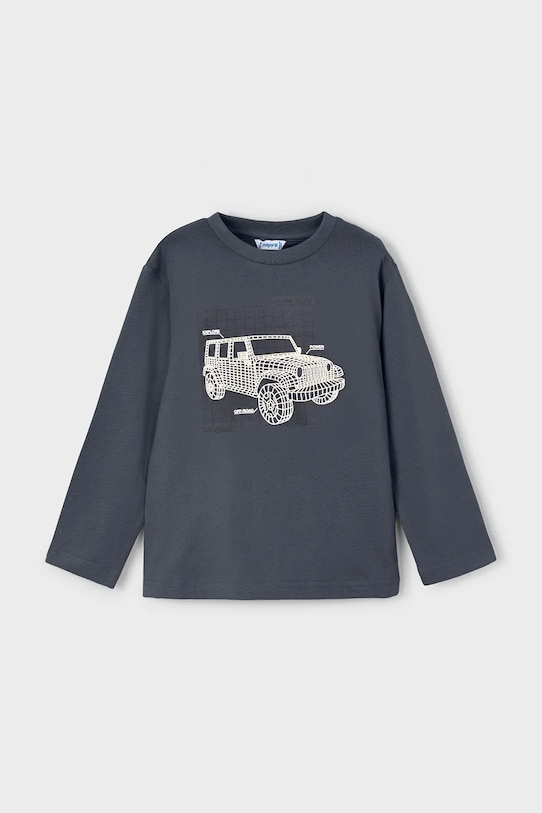 Mayoral longsleeve din bumbac pentru copii print albastru 4088.5E.Mini.9BYA