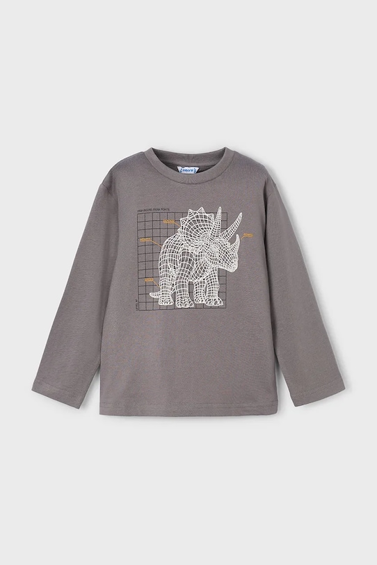Mayoral longsleeve din bumbac pentru copii 4088.5E.Mini.9BYA gri AW25