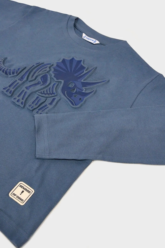 Băieți Mayoral longsleeve din bumbac pentru copii 4089.5E.Mini.9BYA albastru