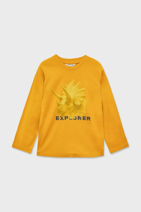 Mayoral longsleeve bawełniany 4090.5E.Mini.9BYA żółty AW25
