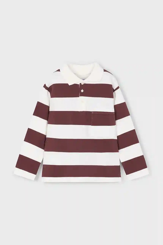Mayoral longsleeve bawełniany dziecięcy 4119.5A.Mini.9BYA czerwony AW25