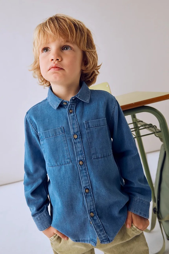Детская джинсовая рубашка Mayoral casual голубой 4126.5A.Mini.9BYA