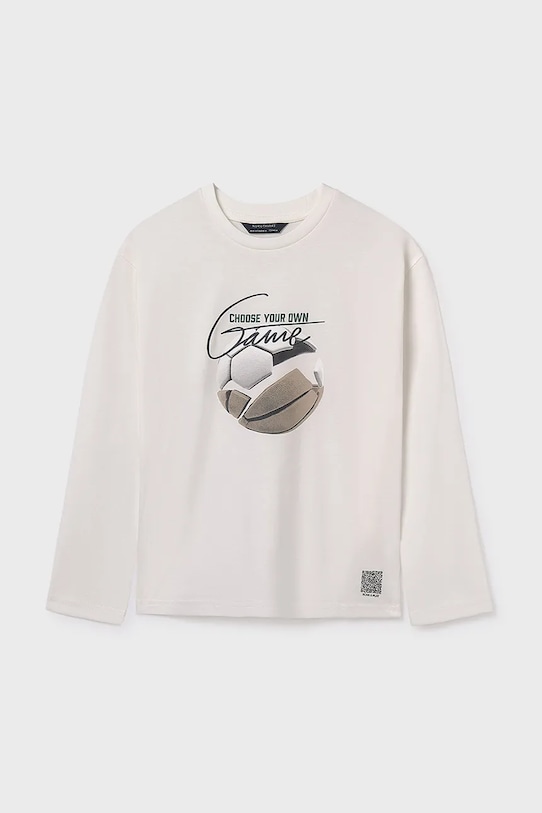 Mayoral longsleeve bawełniany 7003.7A.Junior.9BYA beżowy AW25