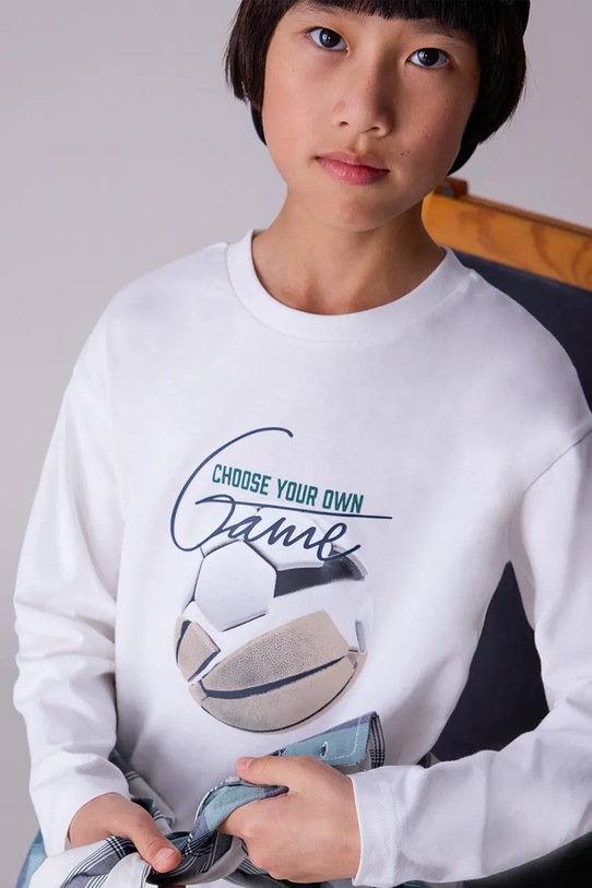 Mayoral longsleeve bawełniany 7003.7A.Junior.9BYA beżowy