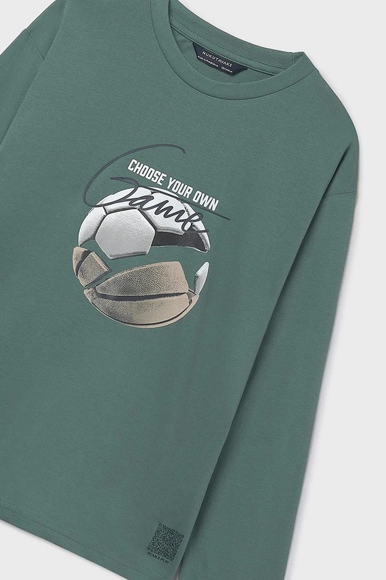 Băieți Mayoral longsleeve din bumbac 7003.7A.Junior.9BYA verde