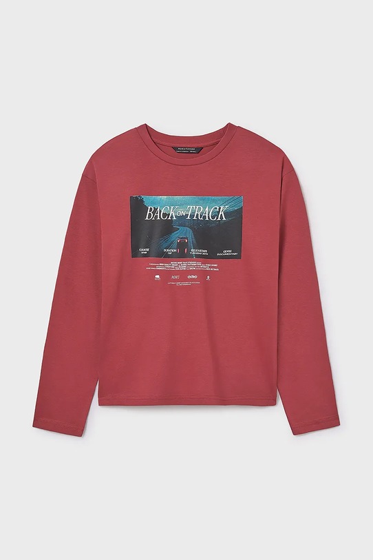 Mayoral longsleeve bawełniany 7003.7A.Junior.9BYA czerwony AW25