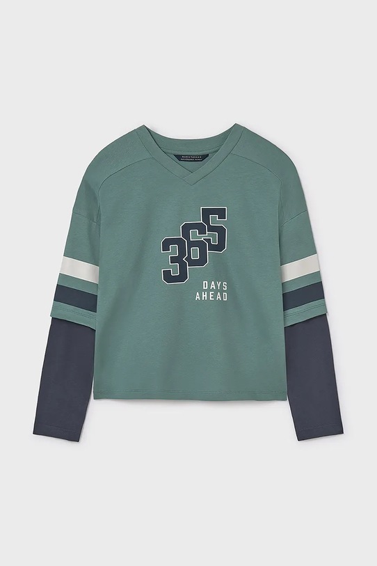 Mayoral longsleeve bawełniany 7004.7A.Junior.9BYA turkusowy AW25