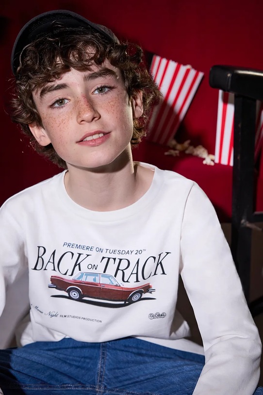 Mayoral longsleeve bawełniany 7006.7B.Junior.9BYA beżowy