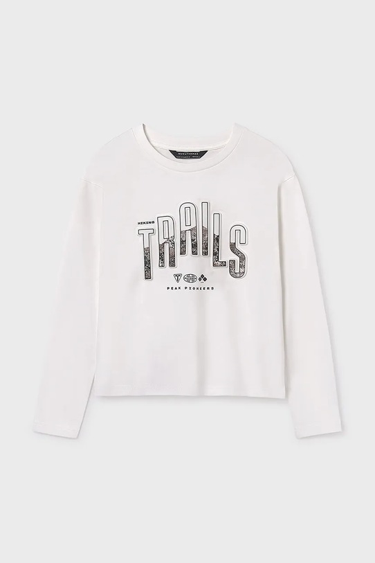 Mayoral longsleeve din bumbac pentru copii 7007.7C.Junior.9BYA bej AW25