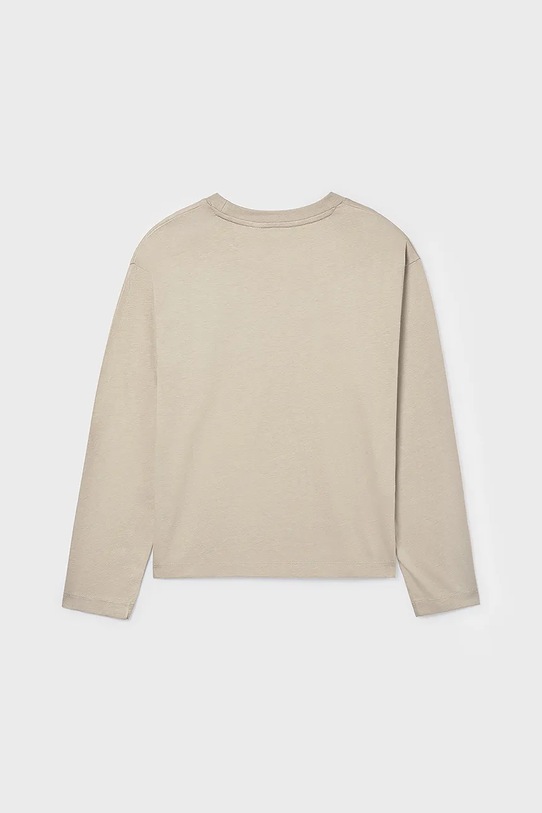 Mayoral longsleeve bawełniany dziecięcy 7011.7D.Junior.9BYA beżowy AW25