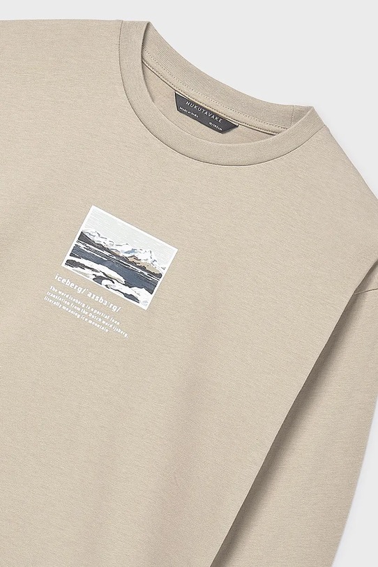 Chłopiec Mayoral longsleeve bawełniany dziecięcy 7011.7D.Junior.9BYA beżowy