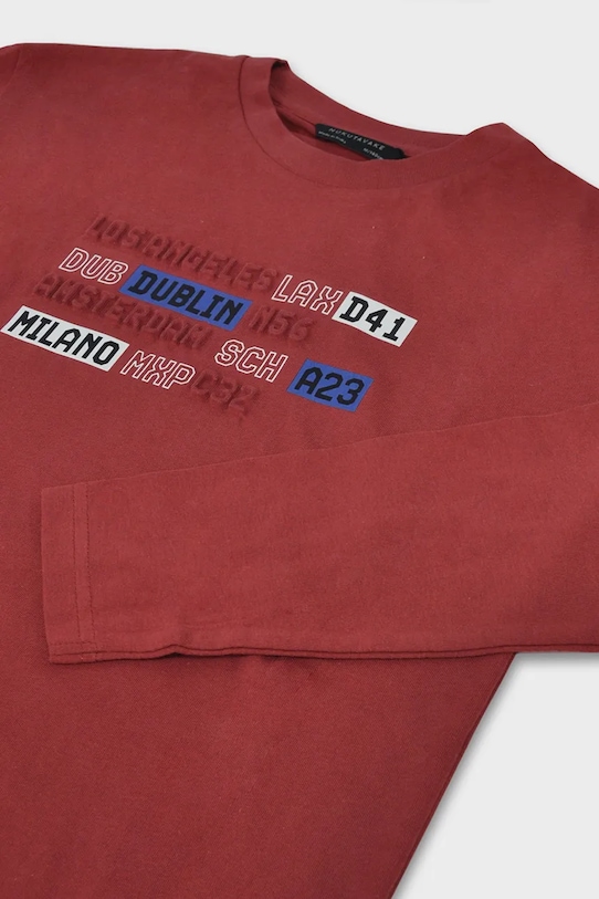 Băieți Mayoral longsleeve din bumbac 7012.7E.Junior.9BYA rosu