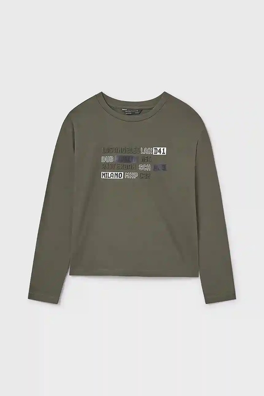 Mayoral longsleeve bawełniany 7012.7E.Junior.9BYA zielony AW25