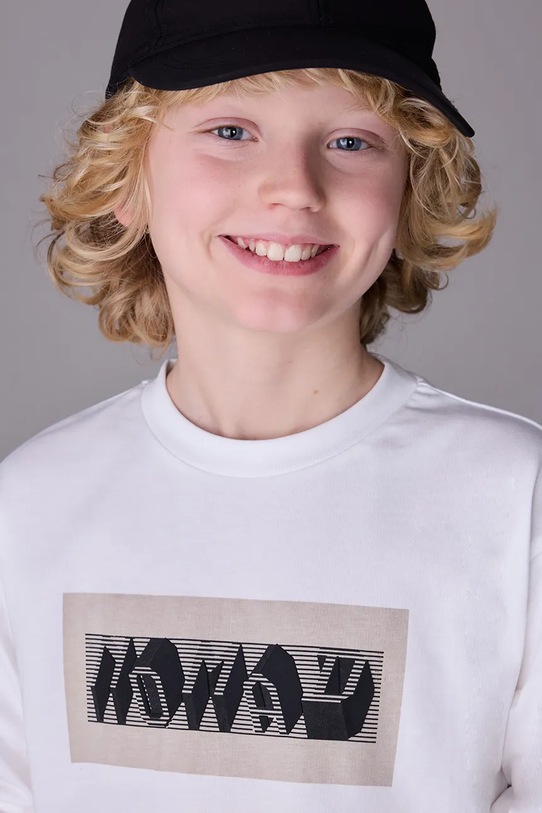 Mayoral longsleeve din bumbac pentru copii 7013.7E.Junior.9BYA bej