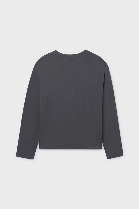 Mayoral longsleeve bawełniany dziecięcy 7013.7E.Junior.9BYA czarny AW25