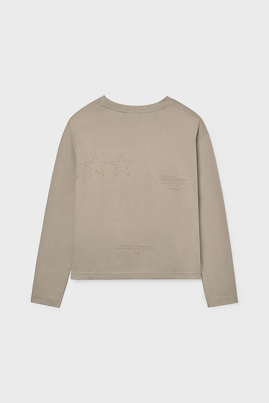 Bavlnené tričko s dlhým rukávom Mayoral 7014.7F.Junior.9BYA hnedá AW25